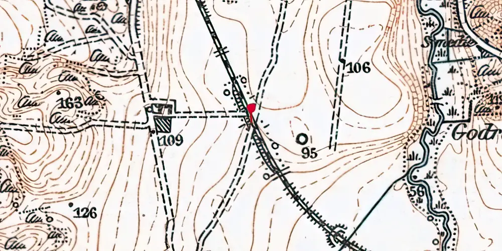 Historisk kort over Tostrup Trinbræt Historisk kort over Tostrup Trinbræt