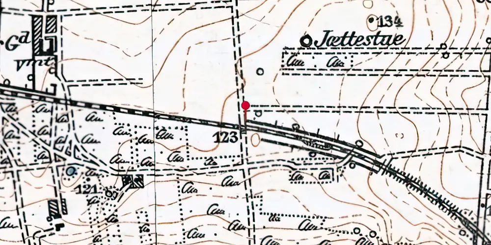 Historisk kort over Store Restrup Trinbræt