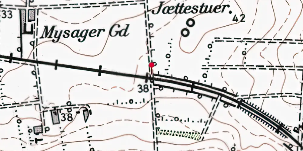 Historisk kort over Store Restrup Trinbræt