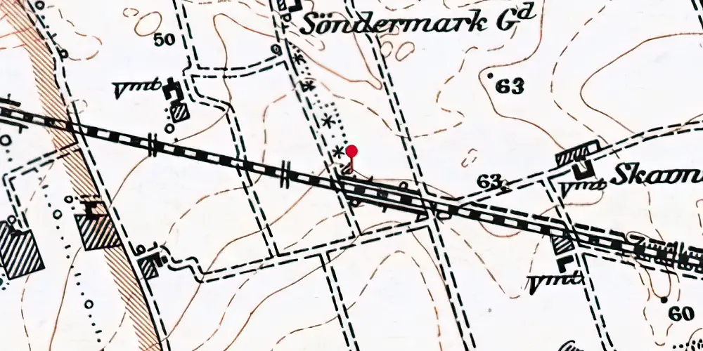 Historisk kort over Nyrup Mark Trinbræt