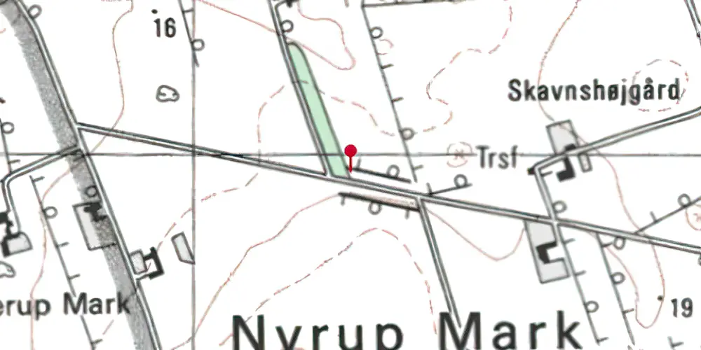 Historisk kort over Nyrup Mark Trinbræt