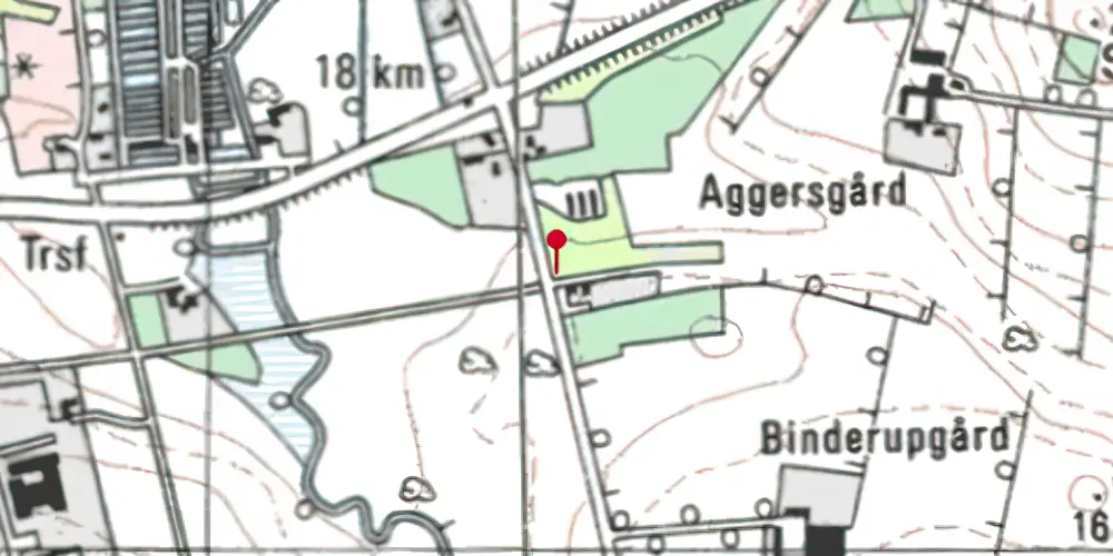 Historisk kort over Binderup Trinbræt Historisk kort over Binderup Trinbræt