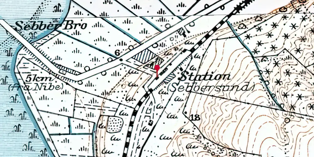 Historisk kort over Sebbersund Station Historisk kort over Sebbersund Station