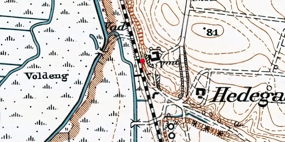 Historisk kort over Hedegaarde Trinbræt