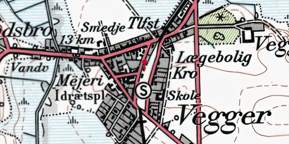 Historisk kort over Vegger Station Historisk kort over Vegger Station