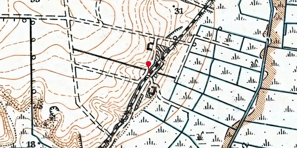 Historisk kort over Langdal Trinbræt