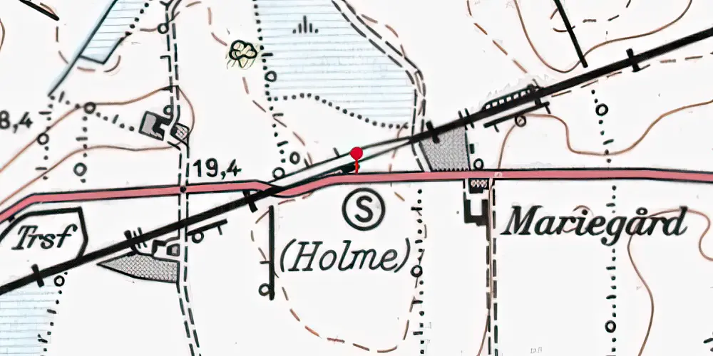 Historisk kort over Holme Station