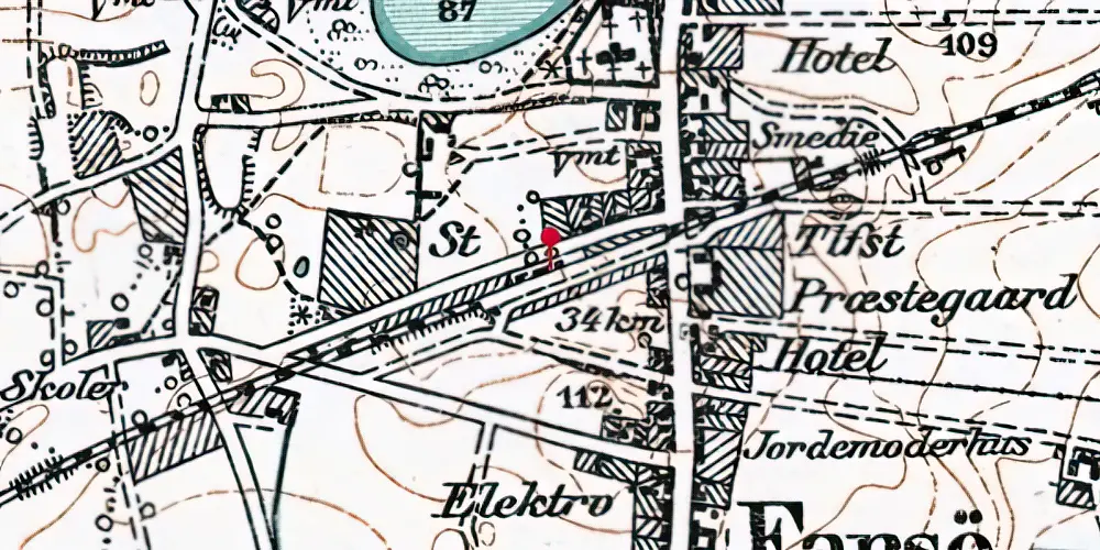 Historisk kort over Farsø Station Historisk kort over Farsø Station