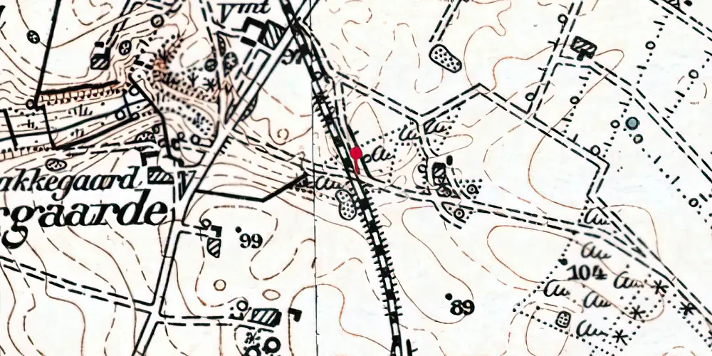 Historisk kort over Dammergaarde Trinbræt