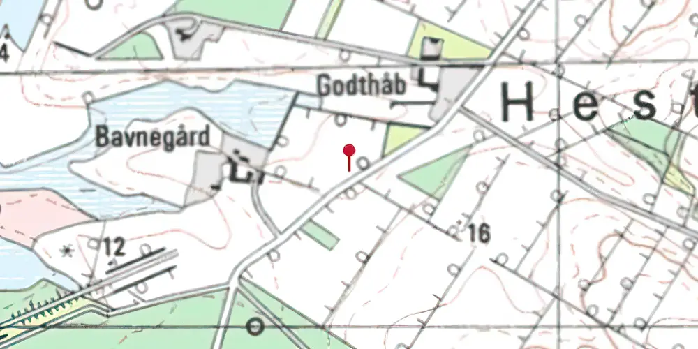 Historisk kort over Hestbæk Trinbræt