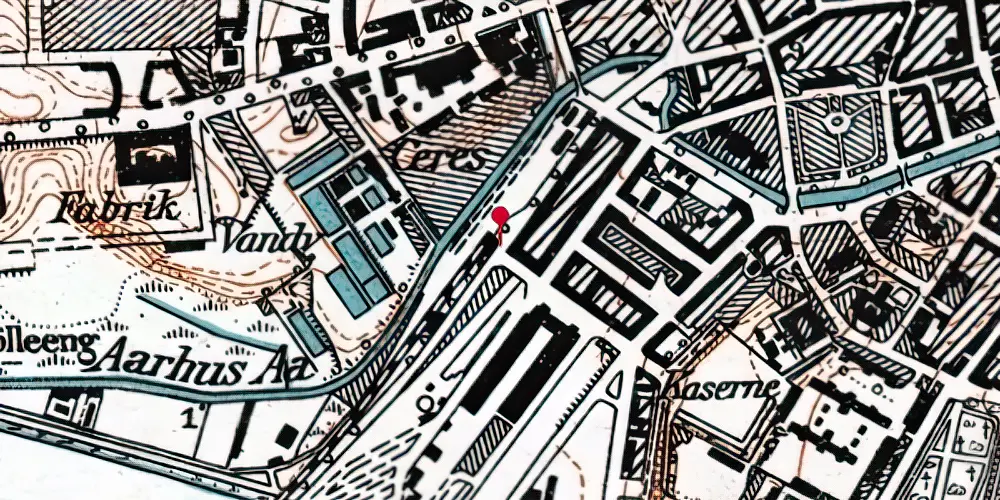 Historisk kort over Hammelbanegården (Aarhus) Station