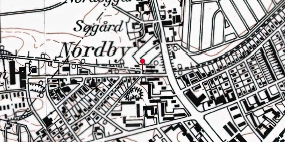 Historisk kort over Viby Nord Jylland Station