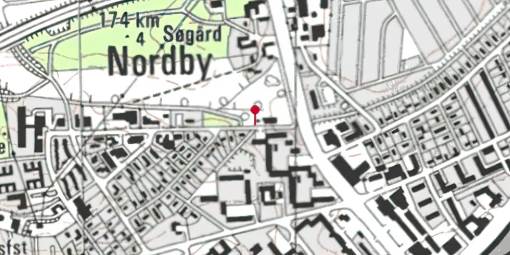 Historisk kort over Viby Nord Jylland Station