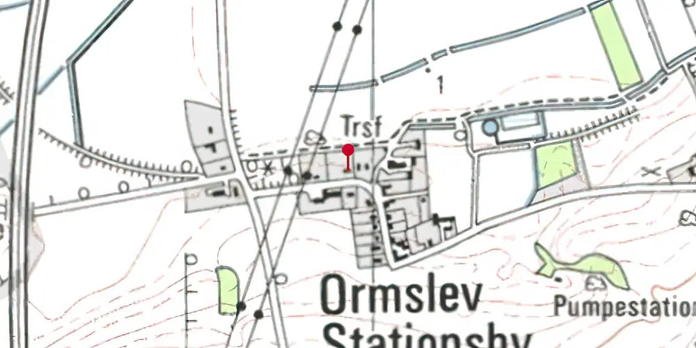 Historisk kort over Ormslev Station