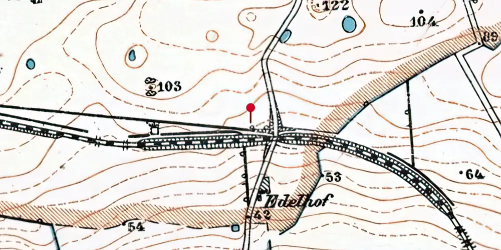 Historisk kort over Edelhofvejen Trinbræt