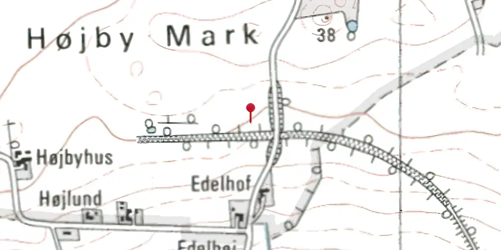 Historisk kort over Edelhofvejen Trinbræt