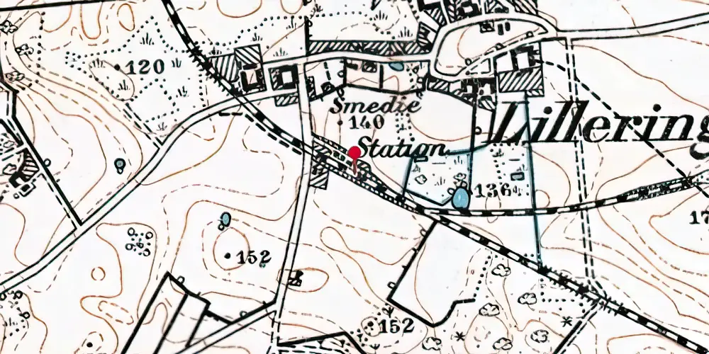 Historisk kort over Lillering Station Historisk kort over Lillering Station