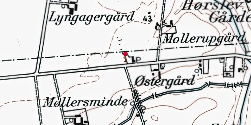 Historisk kort over Hørslevbolevejen Trinbræt