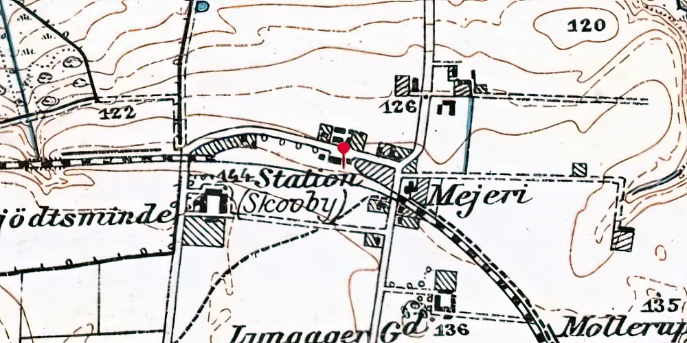 Historisk kort over Skovby Station