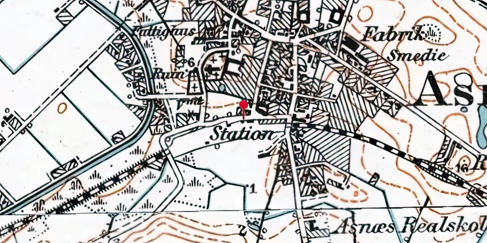 Historisk kort over Asnæs Station Historisk kort over Asnæs Station