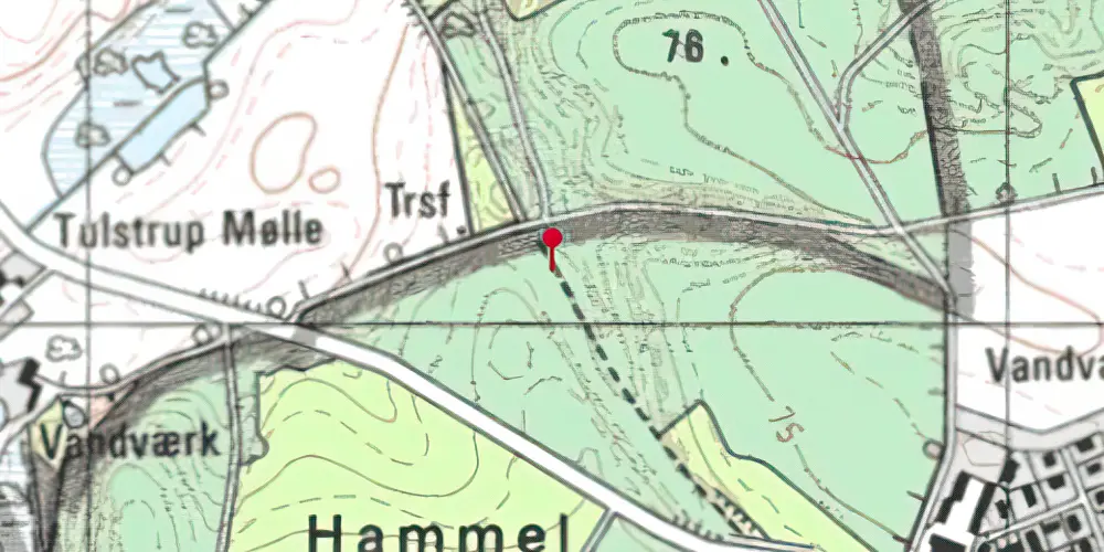 Historisk kort over Tulstrupvejen Trinbræt