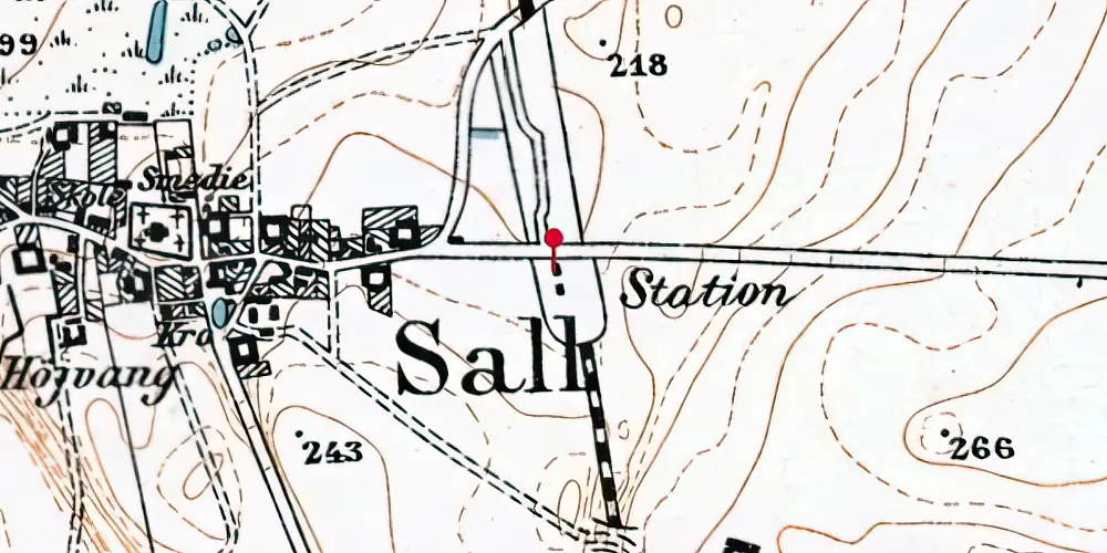 Historisk kort over Sall Station