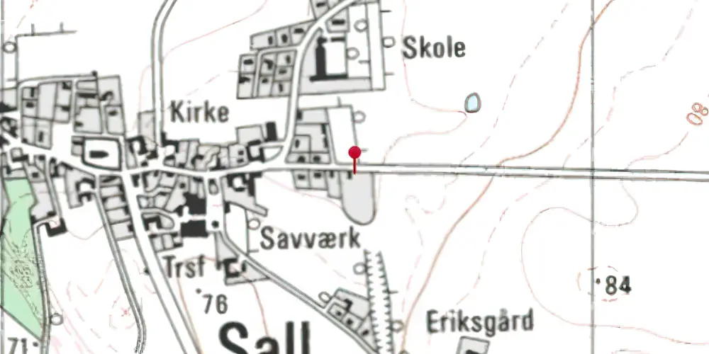 Historisk kort over Sall Station