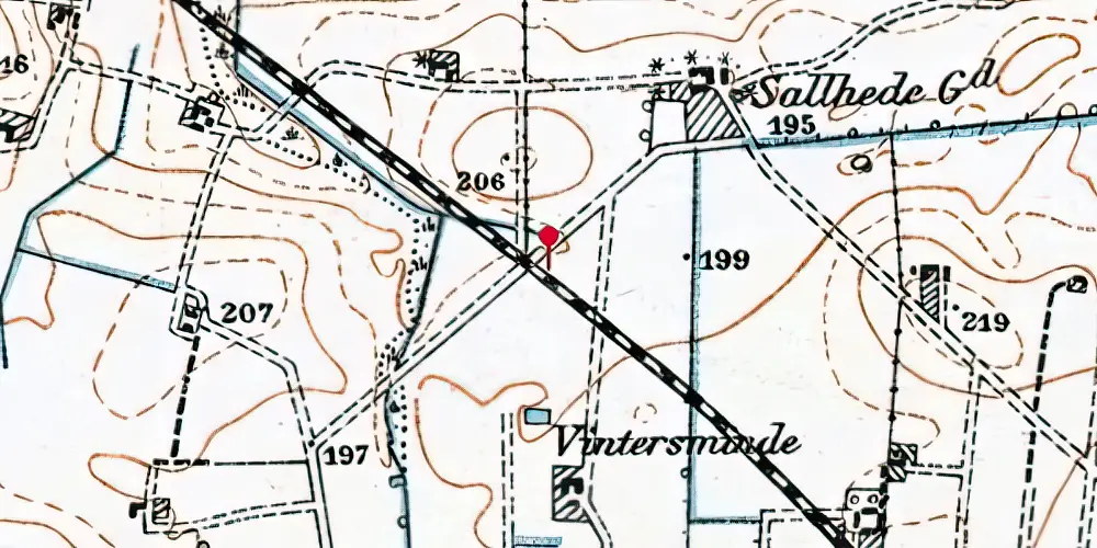 Historisk kort over Vintersminde Trinbræt
