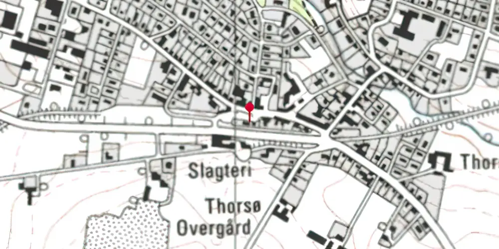 Historisk kort over Thorsø Station Historisk kort over Thorsø Station