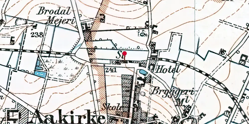 Historisk kort over Aakirkeby Station Historisk kort over Aakirkeby Station