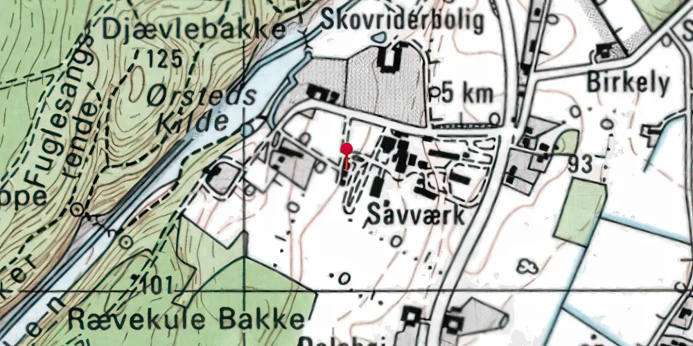 Historisk kort over Almindingen Station