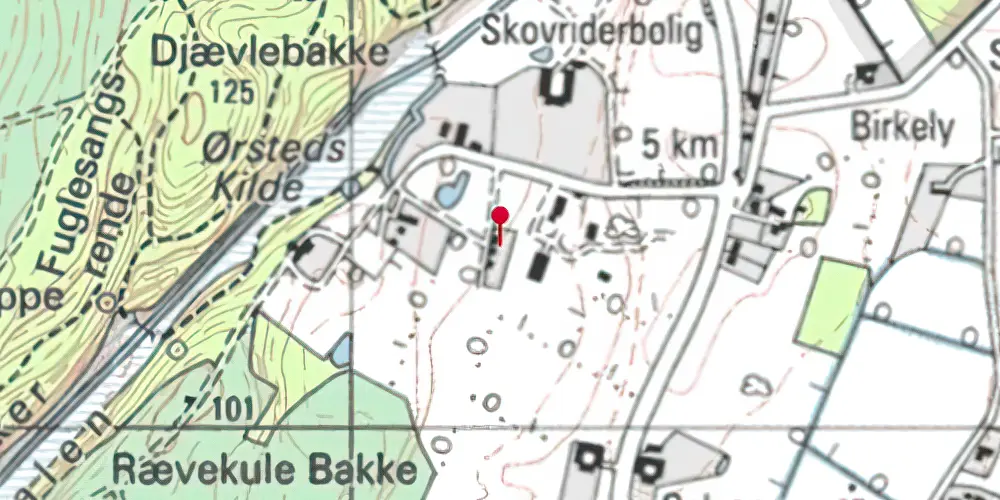 Historisk kort over Almindingen Station