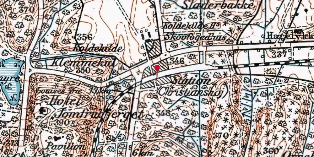 Historisk kort over Christianshøj Trinbræt med Sidespor