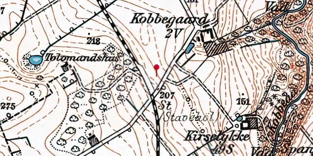 Historisk kort over Stavehøl Trinbræt