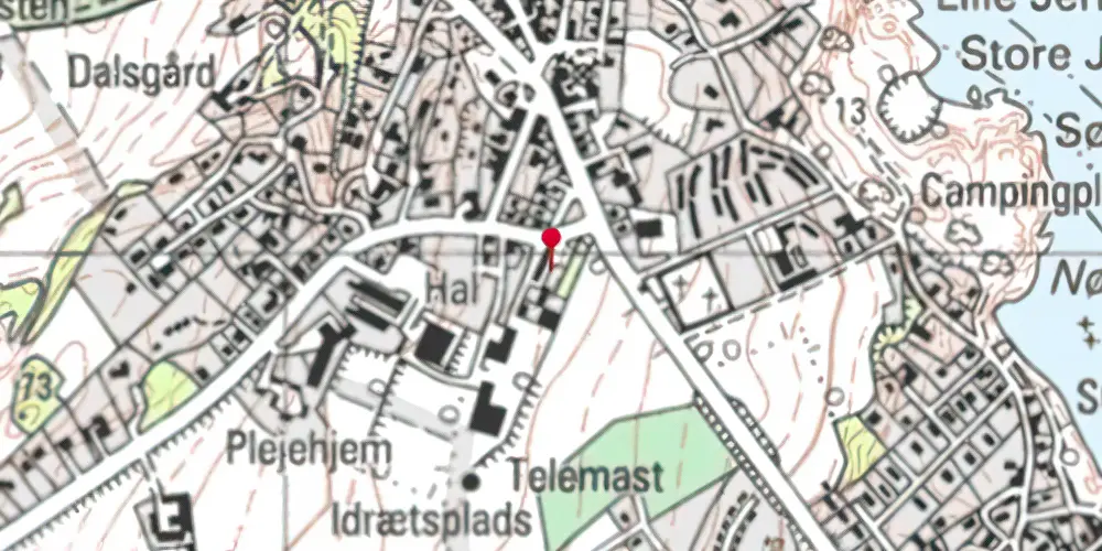 Historisk kort over Gudhjem Station