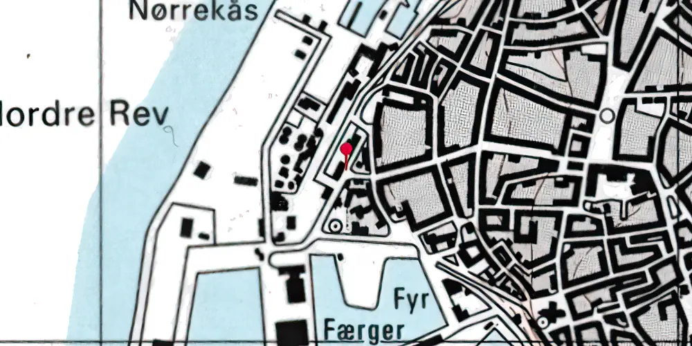 Historisk kort over Rønne H Station