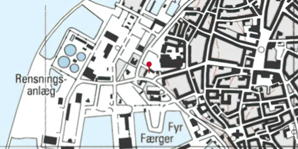 Historisk kort over Rønne H Station