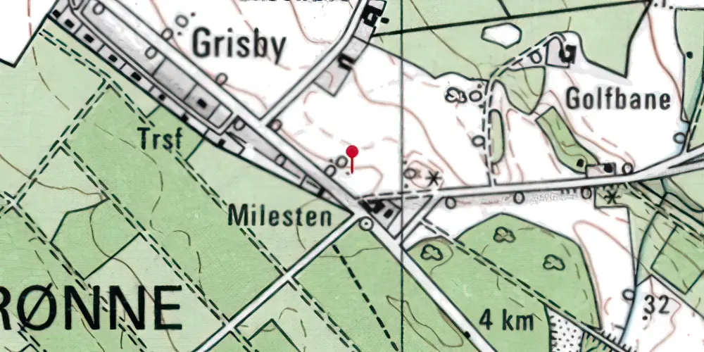 Historisk kort over Robbedale Trinbræt Historisk kort over Robbedale Trinbræt