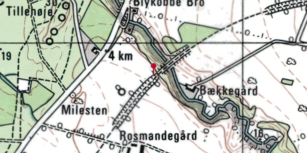 Historisk kort over Blykobbe Trinbræt Historisk kort over Blykobbe Trinbræt