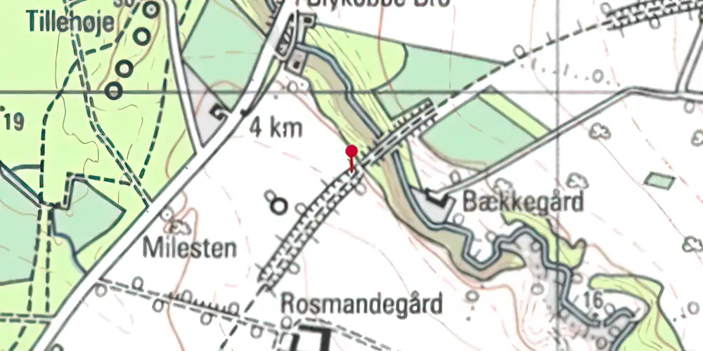 Historisk kort over Blykobbe Trinbræt Historisk kort over Blykobbe Trinbræt