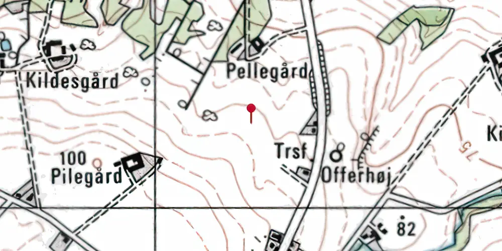 Historisk kort over Helligdommen Trinbræt Historisk kort over Helligdommen Trinbræt