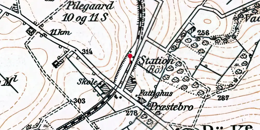 Historisk kort over Rø Station