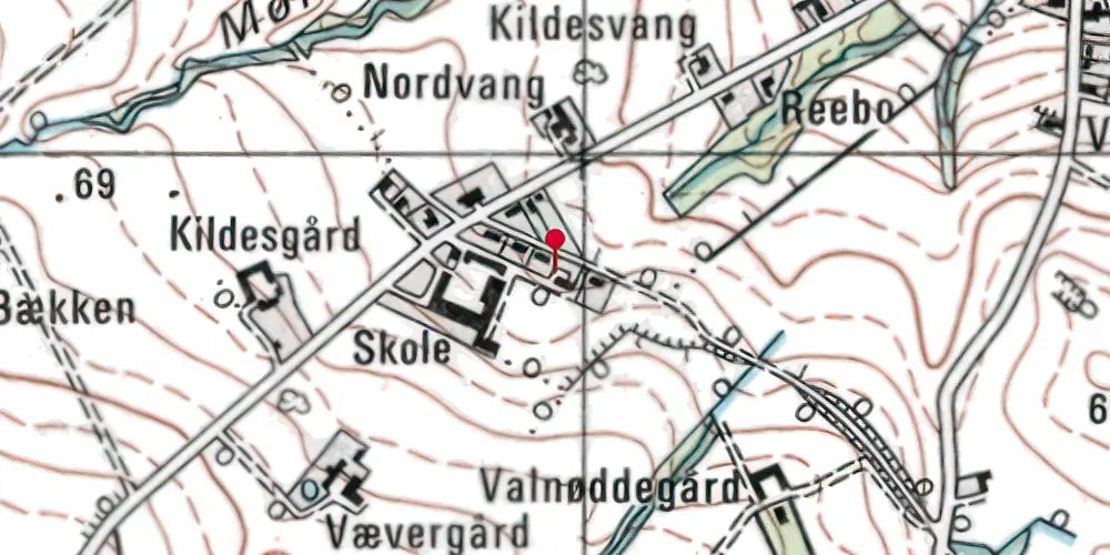 Historisk kort over Tejn Station