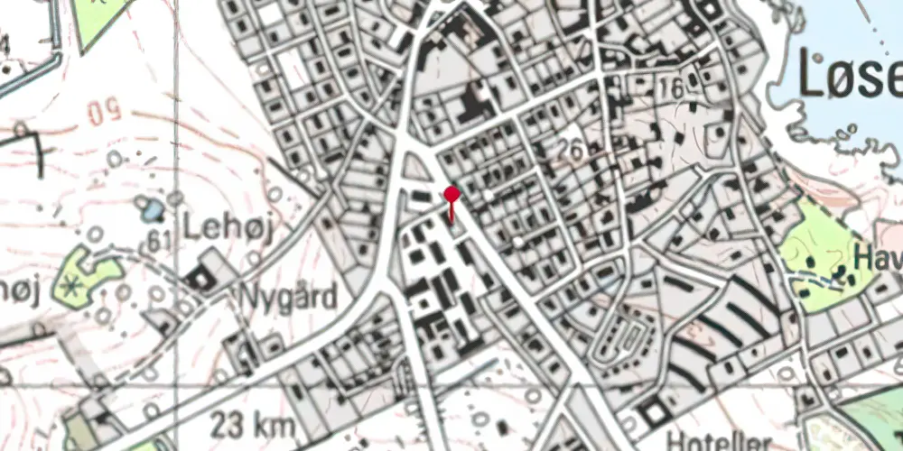 Historisk kort over Allinge Station