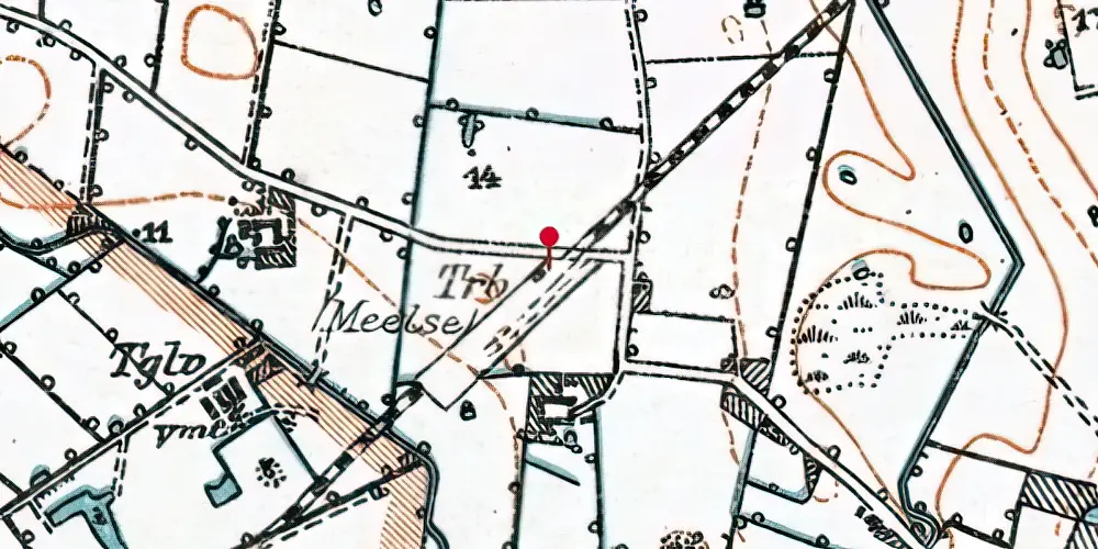 Historisk kort over Meelse Trinbræt Historisk kort over Meelse Trinbræt