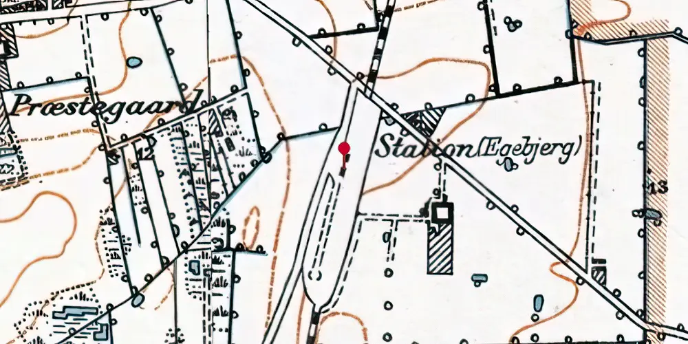 Historisk kort over Egebjerg Station