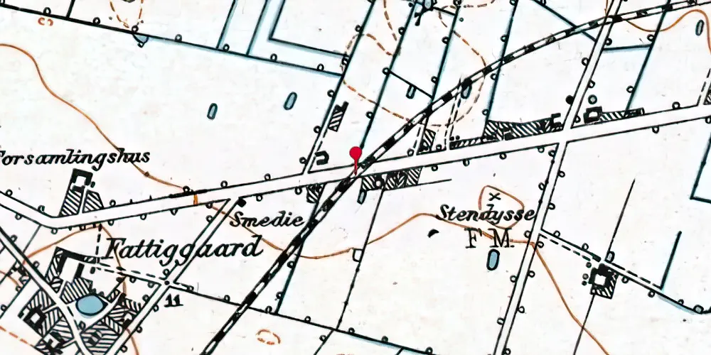 Historisk kort over Toreby Trinbræt