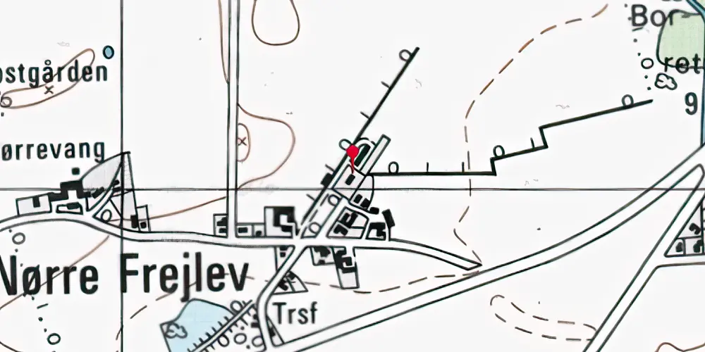 Historisk kort over Frejlev Station