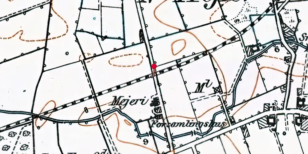 Historisk kort over Frejlev Mejerivej Trinbræt