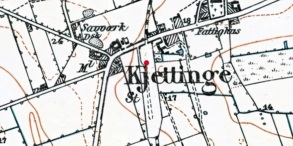 Historisk kort over Kettinge Billetsalgssted